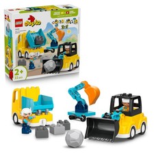 LEGO DUPLO Veicoli da Cantiere 3 in 1 - Gioco Didattico Montessori con Camion, E