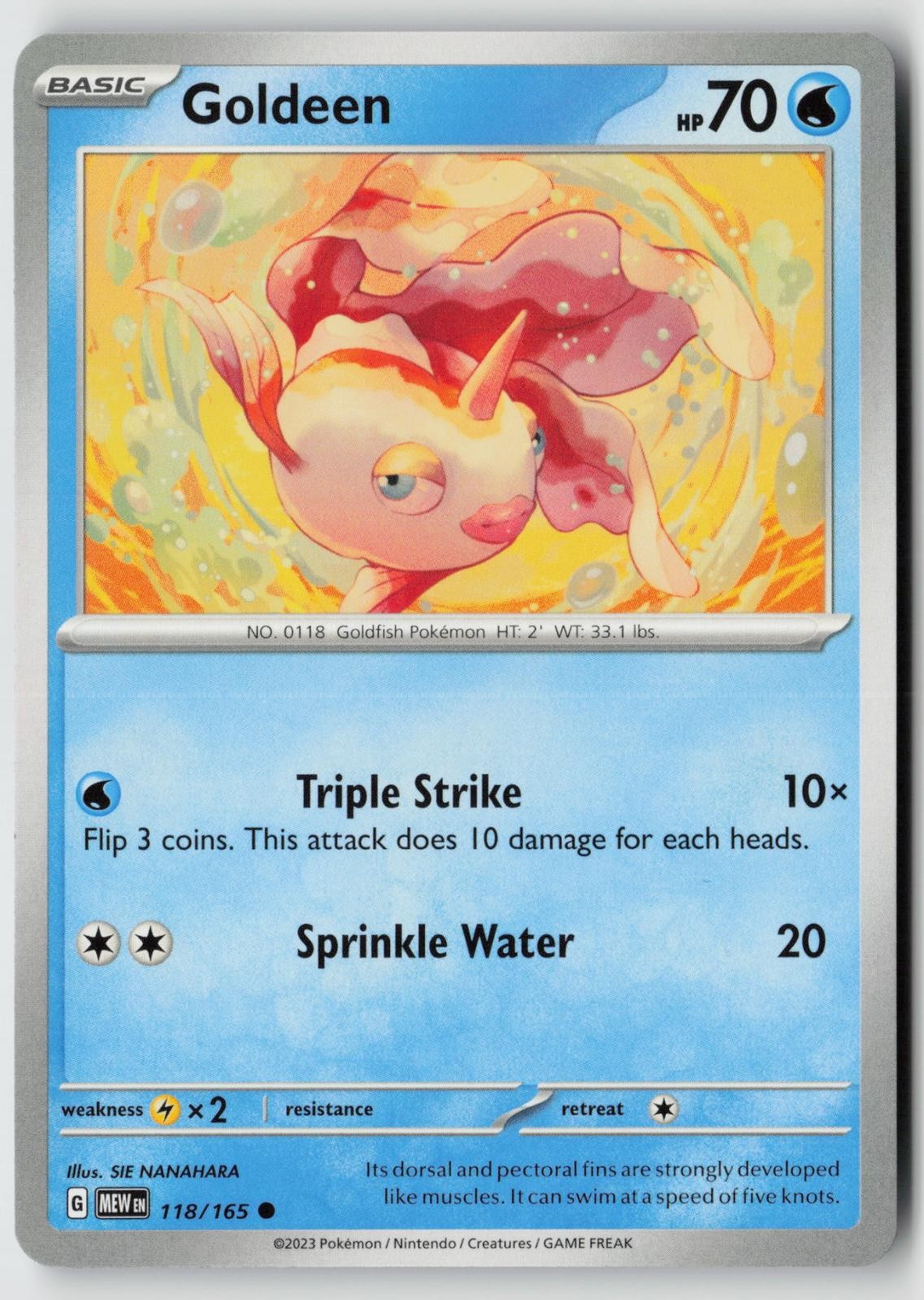 Goldeen 118/165 Common 151 Pokemon Near Mint