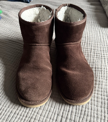 KOOLABURRA by UGG Size 10 Men's Burra Mini Dark Brown Suede Fur Lined