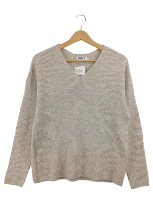 ONLY Pull Femme Beige Col V Casual Tricot (EU 36, INT S) - Photo 1/3