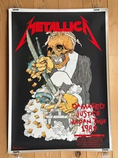 Metallica Damaged Justice 1989 Japan Tour Promo Poster Pushead Katana Mt.Fuji