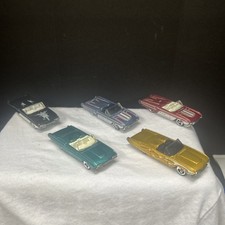 Vtg 00s Hot Wheels lot of 5 '63 FORD T-BIRD thunderbird black red gold flames