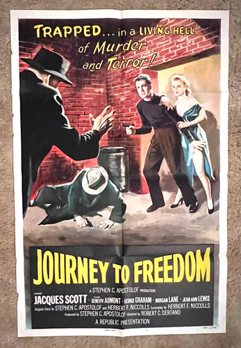 Journey to Freedom 1957 Movie Poster 27x41 Jacques Scott George Graham