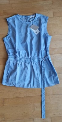 HUGO BOSS Bluse Oberteil Top hellblau Gr. 40 ärmellos NEU MIT ETIKETT