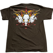 Slipknot Sz S Goat Skulls Classic Spell Out Two-Sided T-Shirt Men Official Brown
