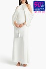RRP€950 BADGLEY MISCHKA Gown US10 UK14 IT46 XL Ivory Lined Draped