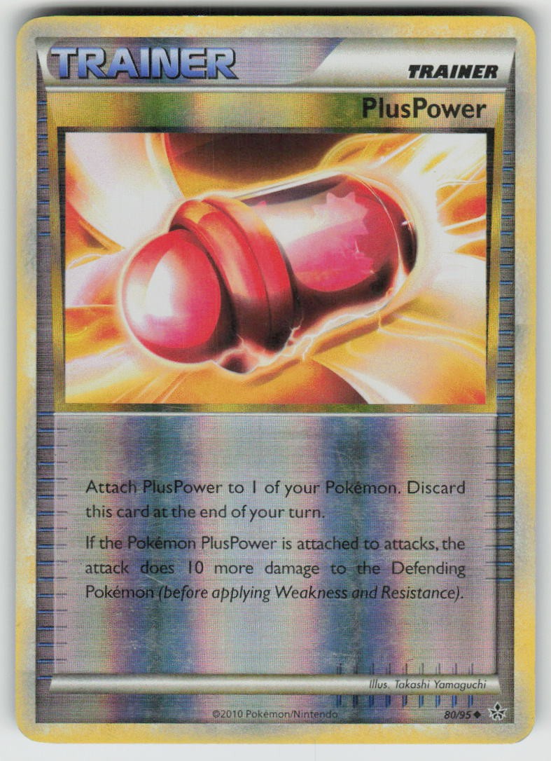 PlusPower 80/95 Uncommon HGSS Unleashed Pokemon Reverse Holo Heavily Played