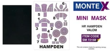 Montex 1/72 HANDLEY PAGE HAMPDEN CANOPY & WHEELS PAINT MASK Valom