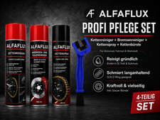 Motorrad Kettenpflege Set 4-tlg | Kettenreiniger + Bremsenreiniger + Kettenspray