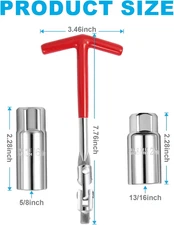 3-Piece Spark Plug Socket Wrench Set for Motorcycles and Small Engines