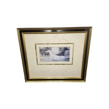 Greyhound Customed Framed Print Art Black And White Dogs 17" x 14" Wall Hanging