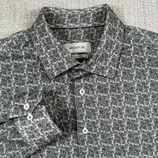 Bugatchi Men  s XL 8-Way Stretch Geometric Long Sleeve Button Up Shirt