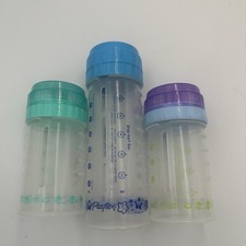 Playtex Drop Ins Baby Bottle 3pc - Plastic Bottles w Lids READ - 1 8oz  2 4oz