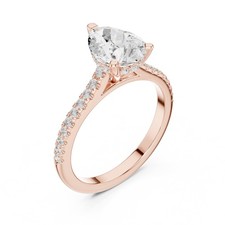 2.10 Ct Round Lab Grown Diamond Luxury Designer Style Ring 14K Gold Over