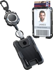 LIUGX Retractable Badge Holders,Carbon Fiber Badge Holder,Heavy Duty Carabiner K
