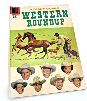 Western Roundup #17 (Dell Giant, 1957) 100pgs TV Cowboy Anthology 25¢