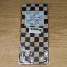 Mackenzie-Childs Courtly Check Tissue Paper 20x30” Decoupage Crafts NIP 4 Sheets