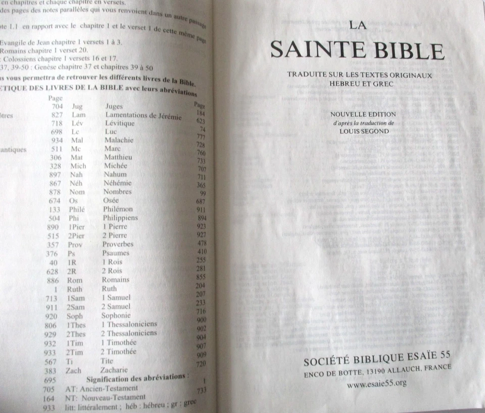 LA SAINTE BIBLE par LOUIS SEGOND - Photo 2/2