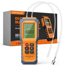 Handheld Digital Manometer Dual-Port HVAC Gas Pressure Tester Backlit LCD