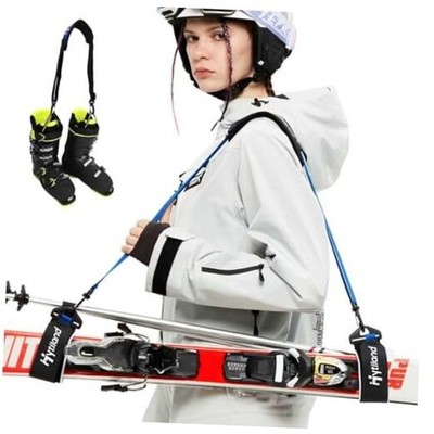 Ski Carrier Strap, Effortlessly Transport with Pole, Ski or Snowboard Black
