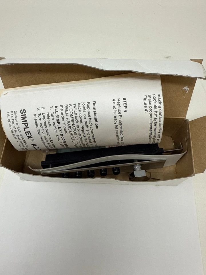 Simplex Access Controls 97824-26D-41 Satin Chrome -Cabinet Lock NOS - Image 4 of 4