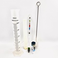 CHEFAST TRIPLE-SCALE HYDROMETER KIT PLASTIC TEST JAR WINE BEER MEAD KOMBUCHA