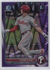 2022 Bowman Chrome Prospects Purple RayWave Refractor 124/250 Logan Cerny 0nr3