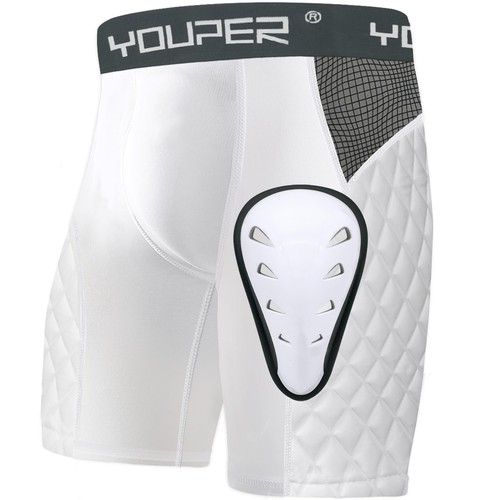 Adult Elite Compression Padded Sliding Shorts w/Soft Athletic Cup for Basebal...