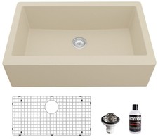 Karran USA QA-740-PK1 Quartz QA 34" Farmhouse Single Basin Quartz - Beige