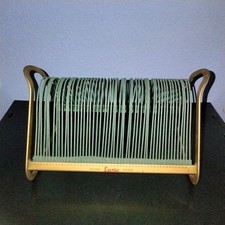 Luric Steel Record Holder, Green Wire Rack, Vintage 1940s, Very Rare