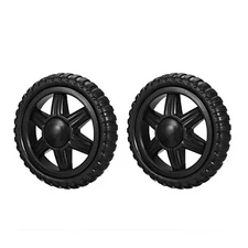 2Pcs 5" Shopping Cart Wheel Replacement for Luggage Cart Caster Rubber Black