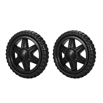 2Pcs 5'' Shopping Cart Wheel Replacement for Luggage Cart Caster Rubber Black