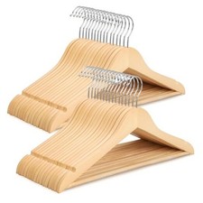 Premium Wooden Hangers 30 Pack Wood Clothes Hangers, Durable Coat Natural