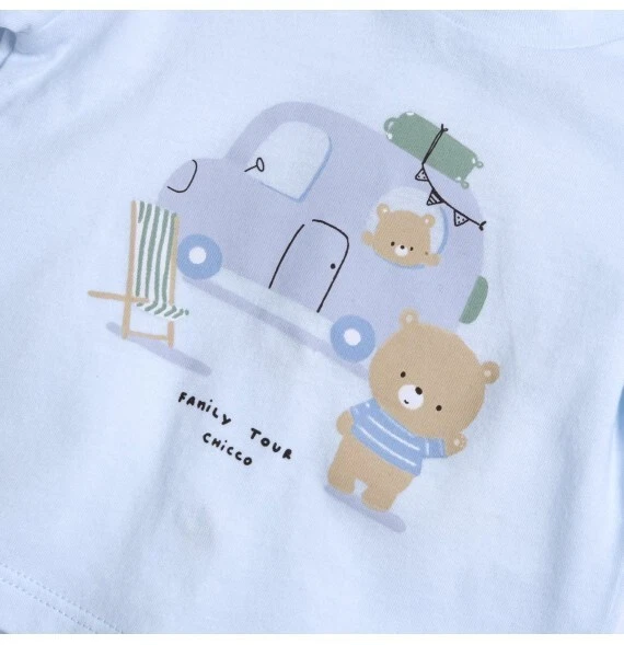 Completo Chicco Neonato maglietta e pantaloni corti Azzurro 073903 - Immagine 3 di 3