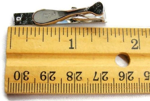 1 1/2 Hickok Classic Tux Shirt Dress Suit Vtg Silver Neck Tie Clip Alligator - Picture 5 of 7