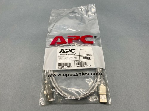 APC 19061CL-3F-1E Cable USB 2.0, USB-A / USB-B, 480 MBPS, Clear, 3' Feet - Picture 1 of 5