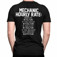 MECHANIC HOURLY RATE T-Shirt Black S-3XL JDM Boost Snap On Tools Decal Car Auto