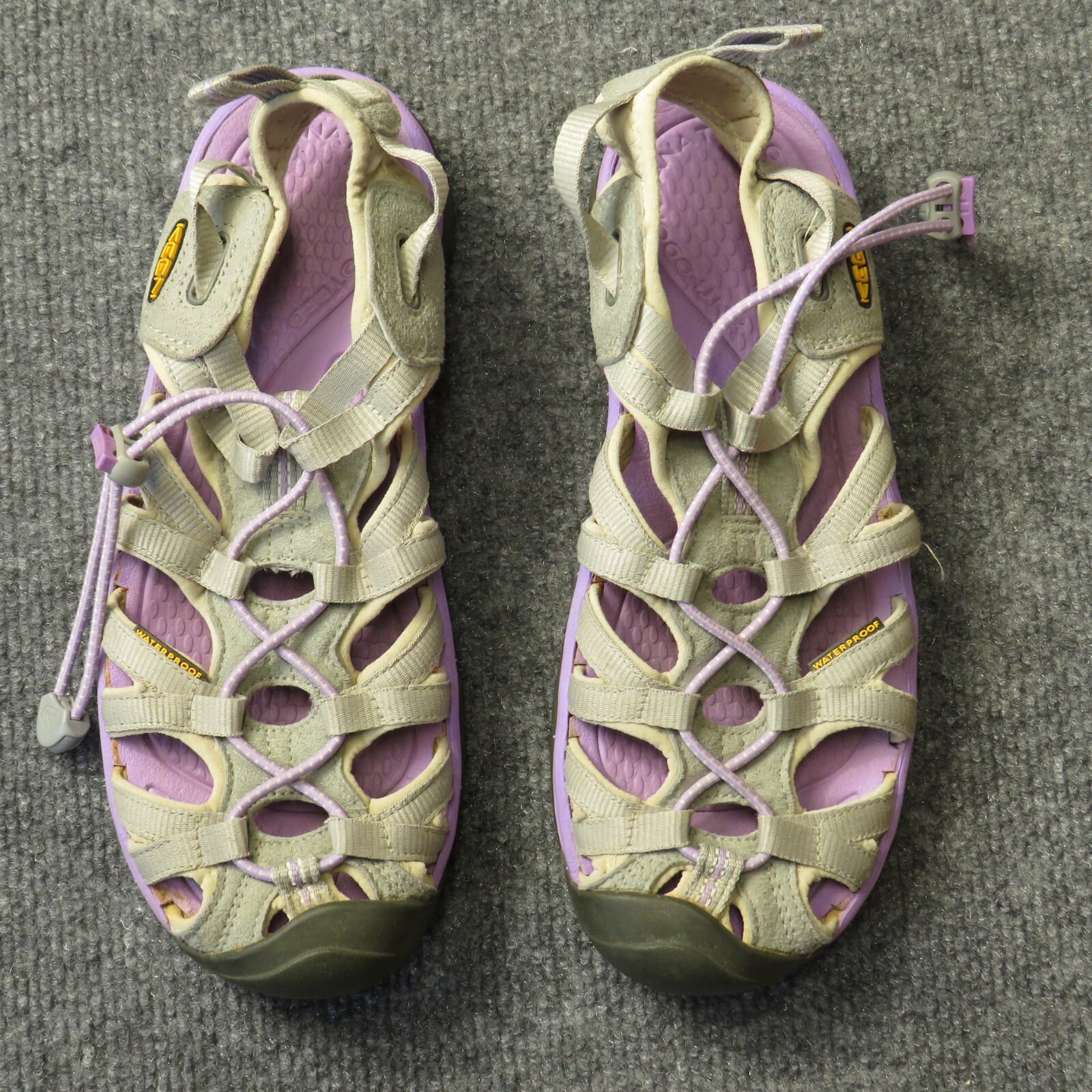 Sandali Keen Whisper donna taglia 7 grigio viola punta chiusa sport acqua escursionismo