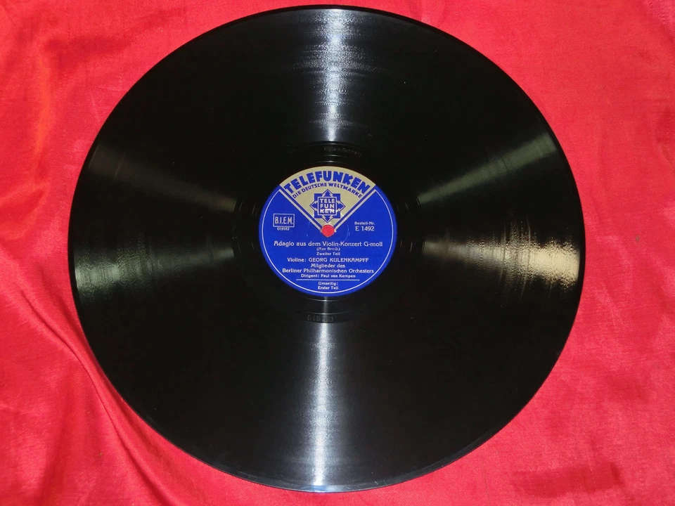 78RPM BRUCH ADAGIO AUS DEM VIOLIN-KONZERT G-MOLL GEORG KULENKAMPFF VIOLINE - Bild 3 von 4