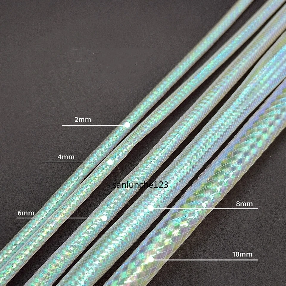 Tubo de cuerpo a escala de pescado blanco 5 piezas Minnow mosca costilla tubo de cuerpo materiales de atado de moscas 1M Foto 2 de 4