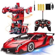 Remote Control Transform Robot Car Toy for Kids with Dazzling Light
