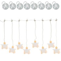 "Lichtervorhang \"Stern\" 8 Led Warm Weiß Batterie Timer Xmas-Deko Weihnachten"
