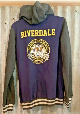Riverdale HS Snap Hoodie Jacket Junior Sz Large/17 Heather Blue