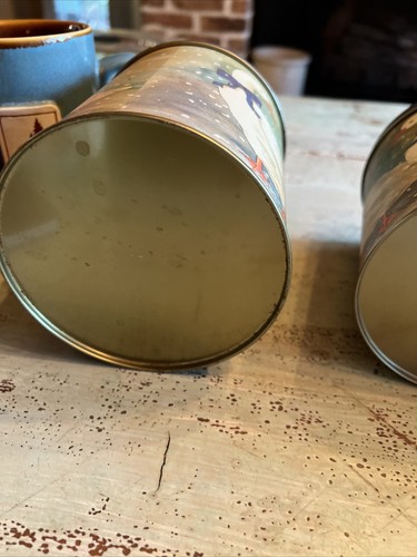 Vintage Canister Set - Nesting Kitchen Tins - Kitchen Metal Containers - Picture 8 of 11