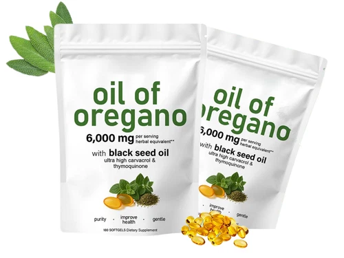Oregano Oil 6000mg 180 Softgels w/ Black Seed Oil Contains Ultra High Carvacrol - Imagen 13 de 13