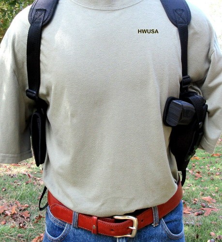 Right Hand SHOULDER Holster with Mag Pouch for LARGE GUNS - CHOOSE - Picture 2 of 6
