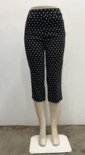 Counterparts Womens polka dots pull on stretch cat eye welt pockets Crop