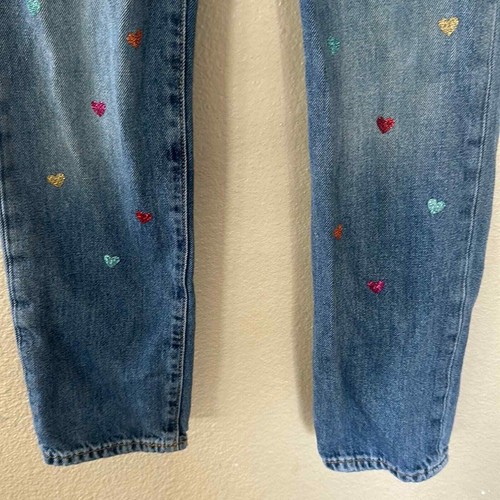 GAP Kids Girls Glitter Hearts Girlfriend Jeans Size 8 - Picture 4 of 10