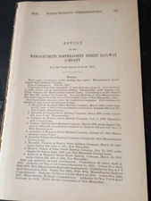 1913 railroad report MASSACHUSETTS NORTHEASTERN STREET RAILWAY Haverhill trolley