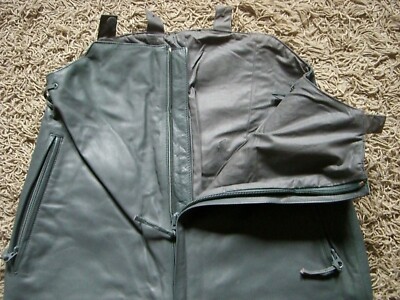 Original Bundeswehr Marine U-Boot Lederhose Gr. 182/86 Reißverschluss Stiefelhos